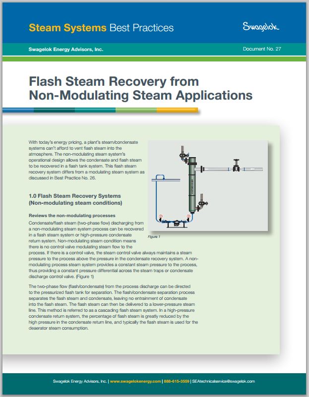 Flash Steam Recovery from Non Modulating Applications