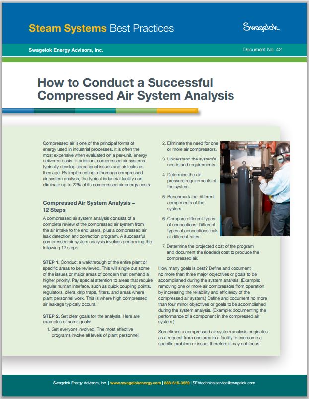 Compressed Air Leak Detection System Analysis Swagelok California