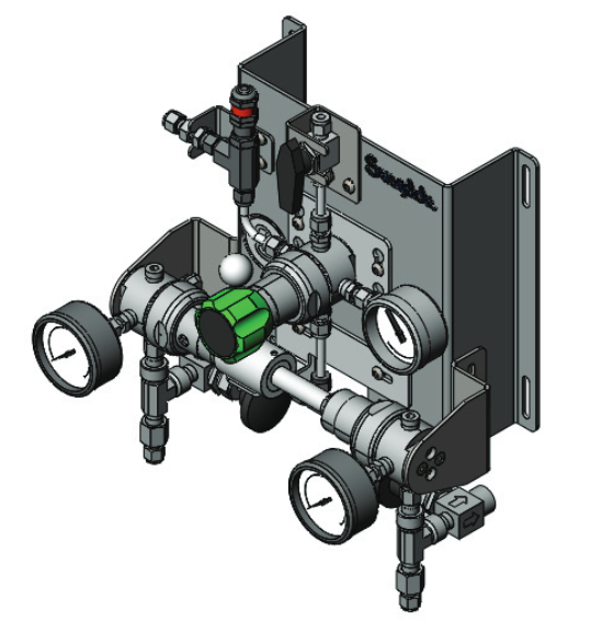 A graphic of a specialty gas changeover system