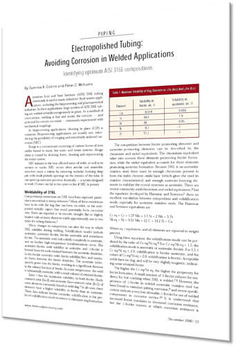 Electropolished Tubing: Avoiding Corrosion in Welded Applications