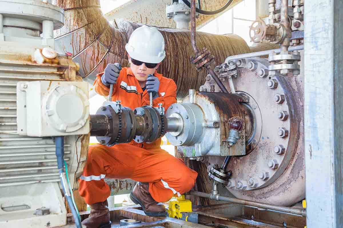 female engineer working on seals