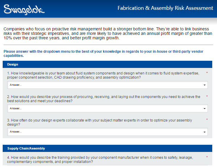 Assess your Risk with our Fabrication and Assembly Risk Assessment Tool
