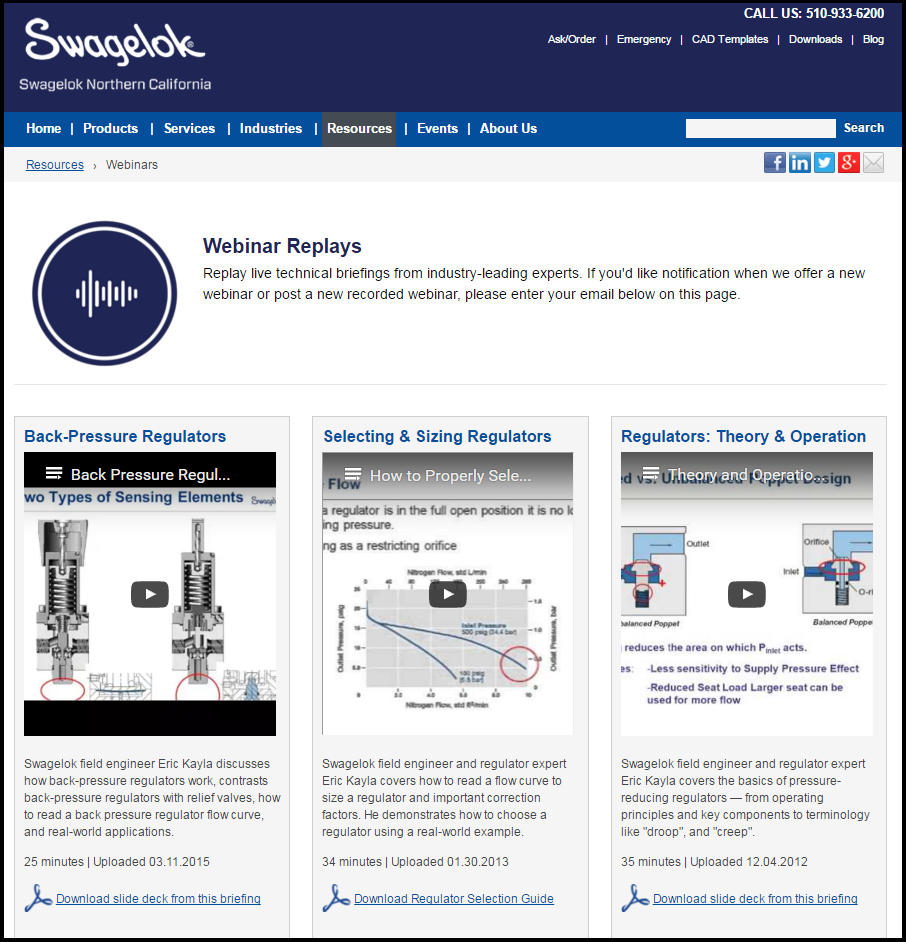 Swagelok Webinar Replays
