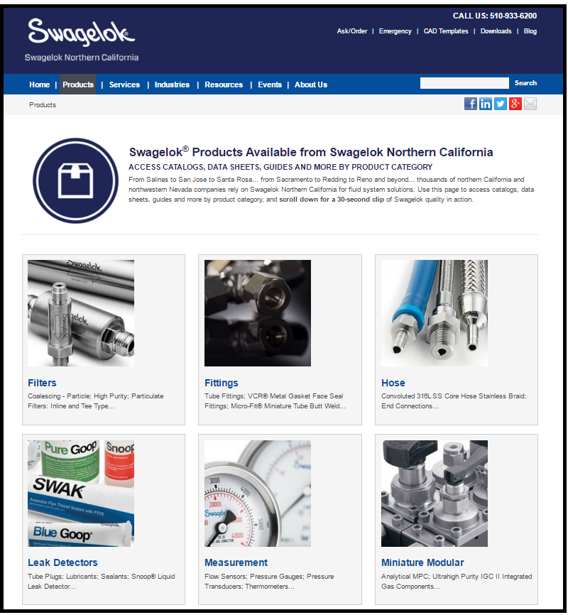 Swagelok Northern California Product Pages